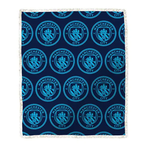Team Manchester City FC Monocrest Sherpa Fleece Blanket