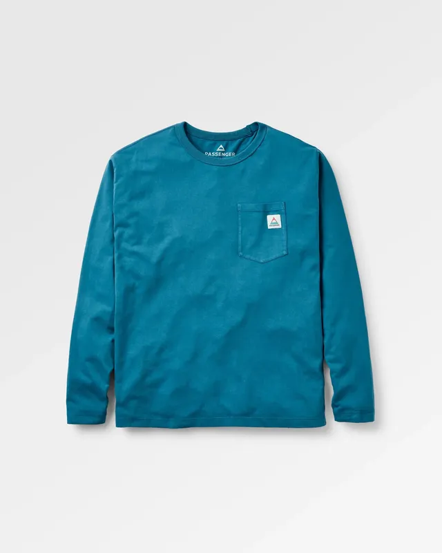 Passenger Clothing Heritage Relaxed Fit LS T-Shirt - Tidal Blue