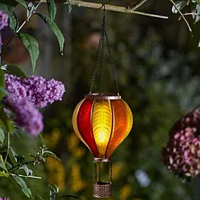 Smart Solar Orange & Red Plastic Solar-powered Outdoor LED Medium Flaming Balloon Decorative light