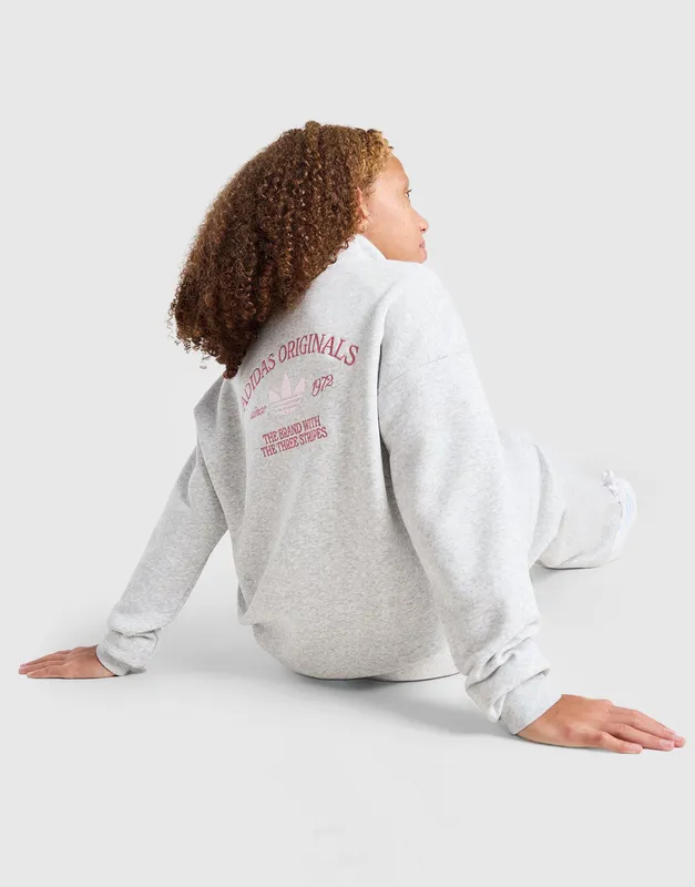 adidas Originals Girls' Varsity 1/4 Zip Sweatshirt Junior
