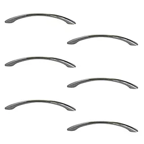 Chrome effect Furniture Bow Handle, (L)128mm x (D)49mm, Pack of 6