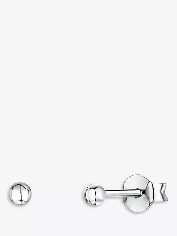 Jools by Jenny Brown Ball Stud Earrings, Silver