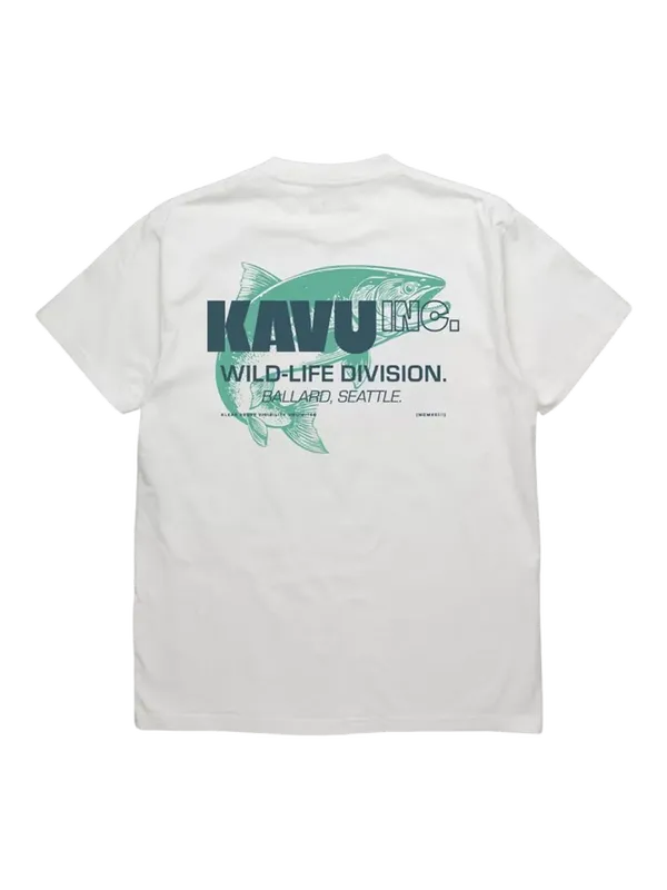 KAVU Cotton Wild Life Graphic T-Shirt, Off White
