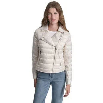 DKNY Jeans Moto Style Light Weight Puffer Jacket