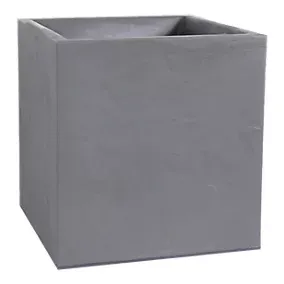 Verve Durdica Matt Square Plastic Planter 31L (W)39.5cm- Light grey