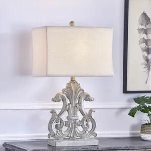 Grey Fleur De Lis Table Lamp With Shade