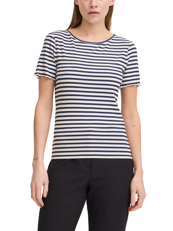 ICHI Cella Stripe Crew Neck T-Shirt