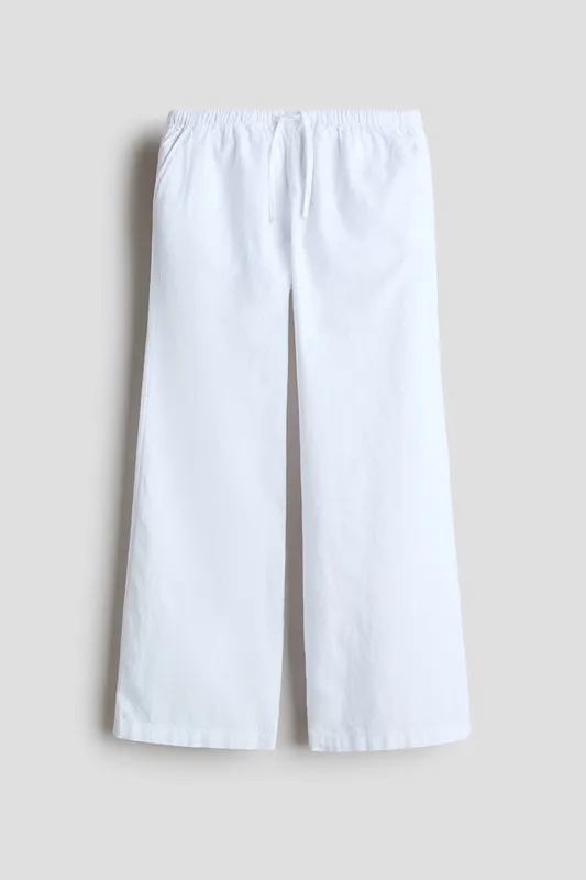 Linen-blend trousers