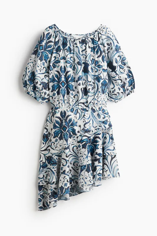 Flounce-trimmed dress