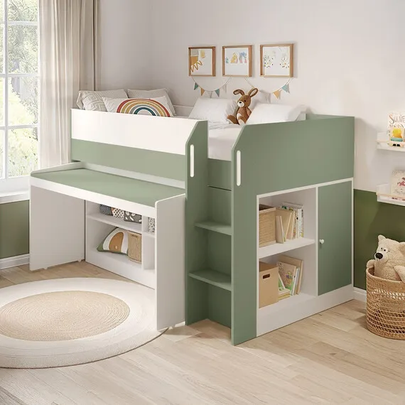 Aiden Cabin Bed Midsleeper - Green