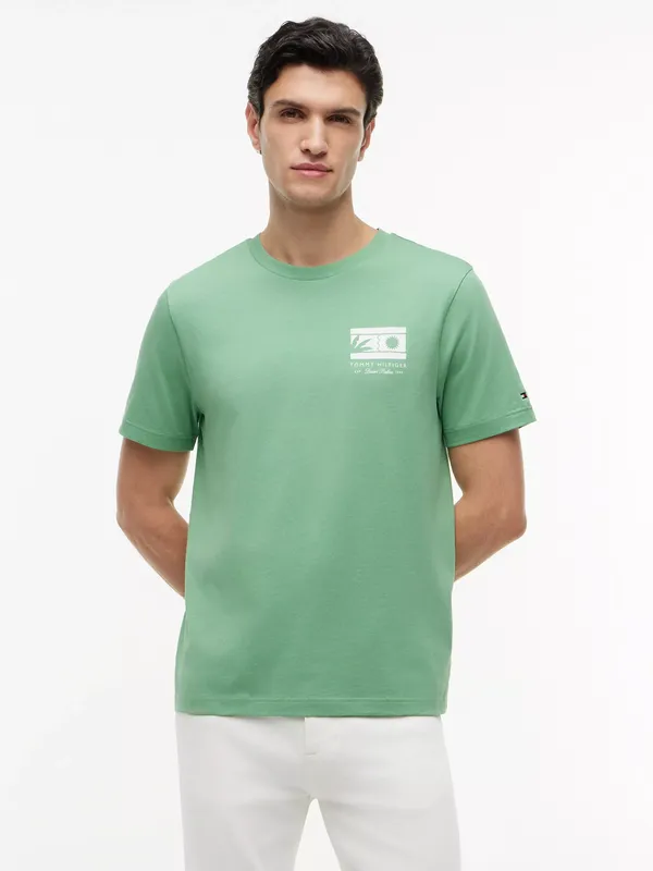 Tommy Hilfiger Crew Neck Cotton T-Shirt, Light Green