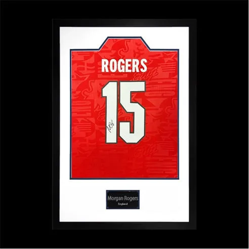 The Fan Cave Morgan Rogers Signed England Away Shirt Premium Fr