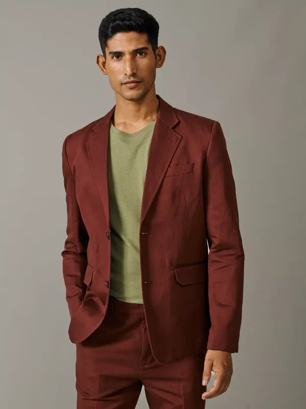 Aubin Pasmore Tailored Fit Linen Blend Suit Jacket, Sand
