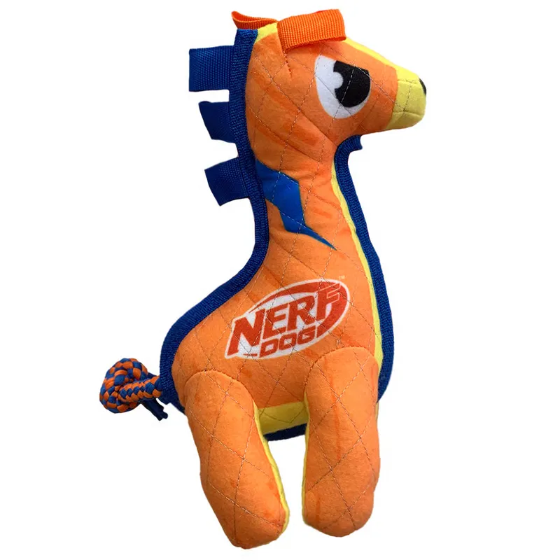 Nerf Dog Xtreme Tough Mighty Giraffe Rope Tug Crinkle Dog Toy