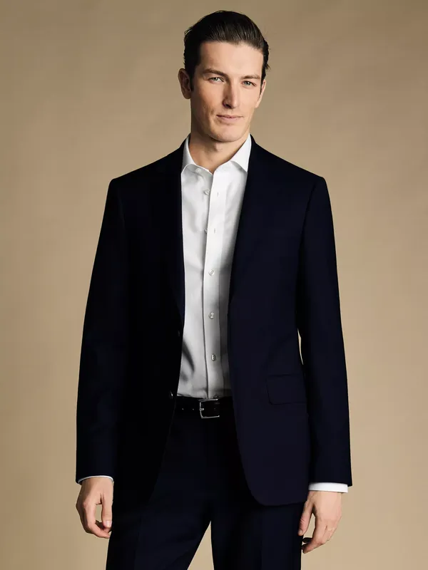 Charles Tyrwhitt Slim Fit Single Breasted Wool Blend Blazer