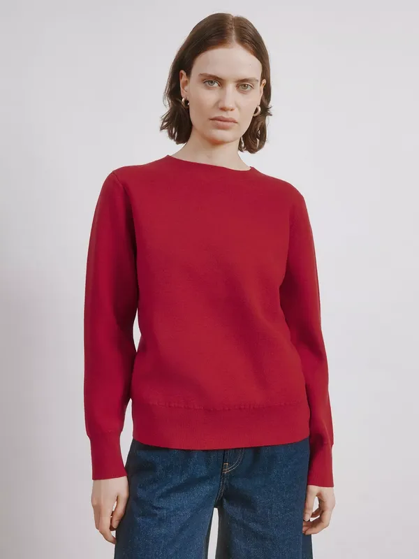 Albaray Crew Neck Knit Jumper, Red