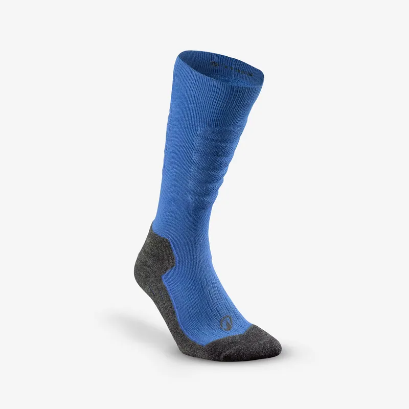 WEDZE Adults’ warm and comfortable thermal ski socks, 500 - Blue