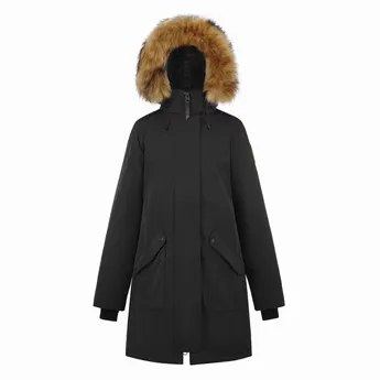 Arctic Army Women's Muskox Faux Fur Trim Hooded Thigh Length Parka