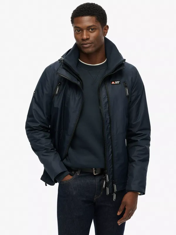 Superdry Hooded Mountain Windbreaker Jacket, Eclipse Navy