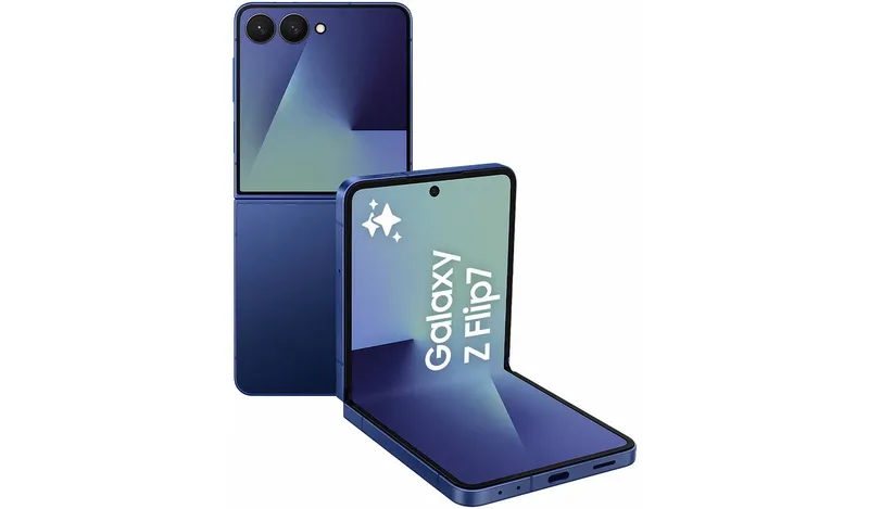 SIM Free Samsung Galaxy Z Flip7 5G 256GB AI Phone - Blue