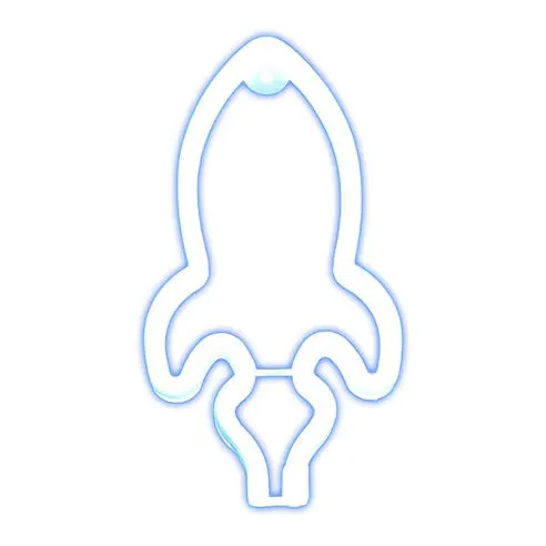 Litely Rocket LED Blue Neon Light