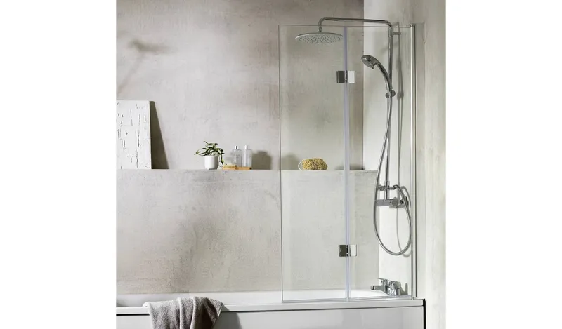 Argos Home 1400x780mm Folding Shower Screen - Chrome