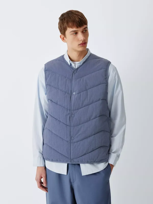 Kin V-Neck Padded Gilet, Blue