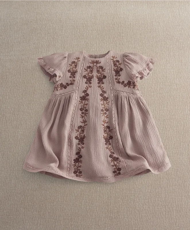 Mamas & Papas Embroidered Lace Trim Dress