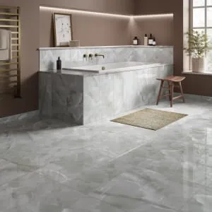 Wickes Onyx Grey Ice Polished Porcelain Wall & Floor Tile - 600 x 300mm