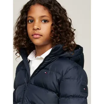 Tommy Hilfiger Kids' Faux Fur Hood Short Puffer Jacket