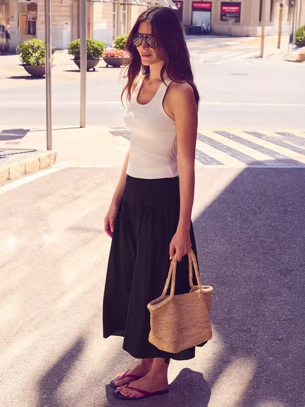 Ro&Zo Gathered Skirt, Black