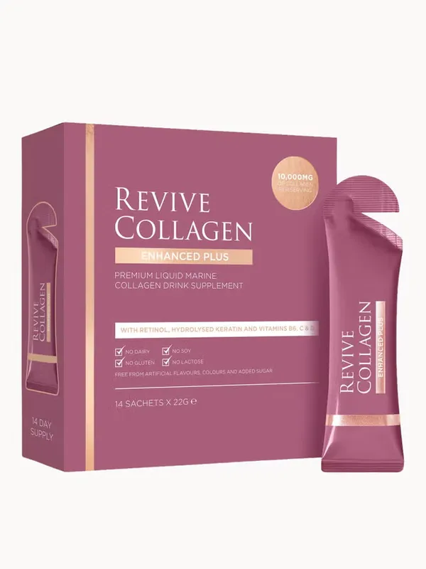 Revive Collagen Enhanced Plus 10,000mgs Liquid Hydrolysed Marine Collagen Sachet (14 Day)