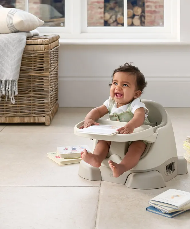 Mamas & Papas Bug 3-in-1 Floor and Booster Seat with Activity Tray - Clay