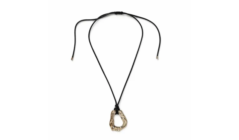 Freedom Gold And Black Cord Pendant Necklace