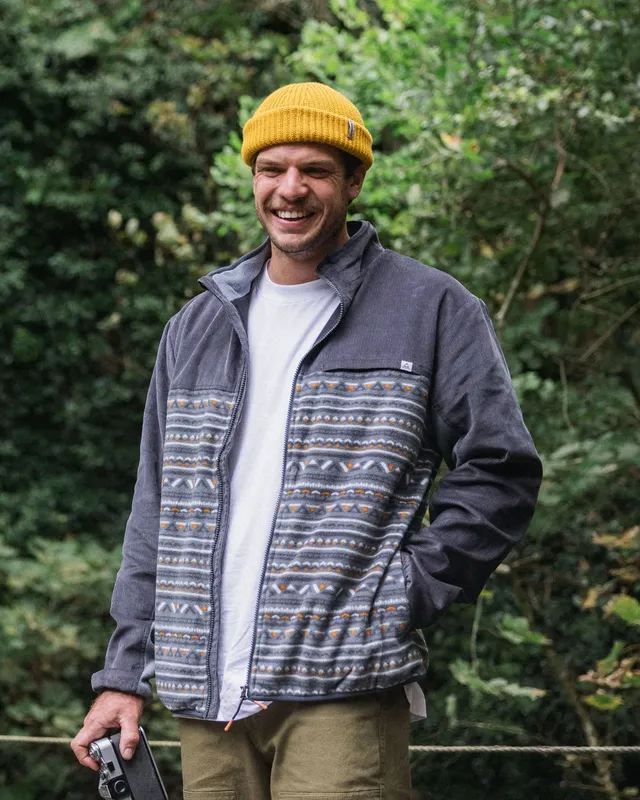Passenger Clothing Somewhere Fleece - Geo Tracks Charcoal