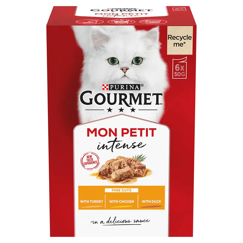 Gourmet Mon Petit Adult Wet Cat Food Meaty Variety Duck Chicken Turkey