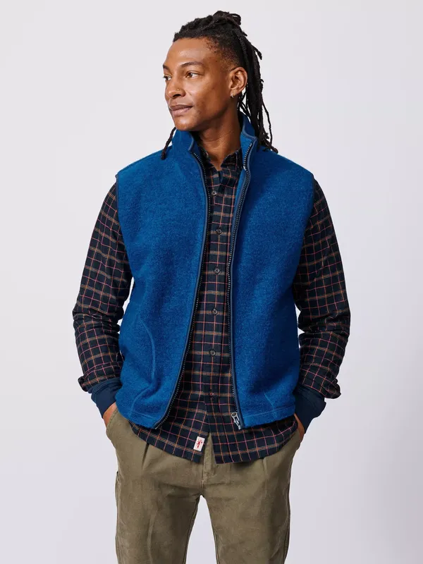 Aubin Ferry Wool Mix Gilet, Cobalt
