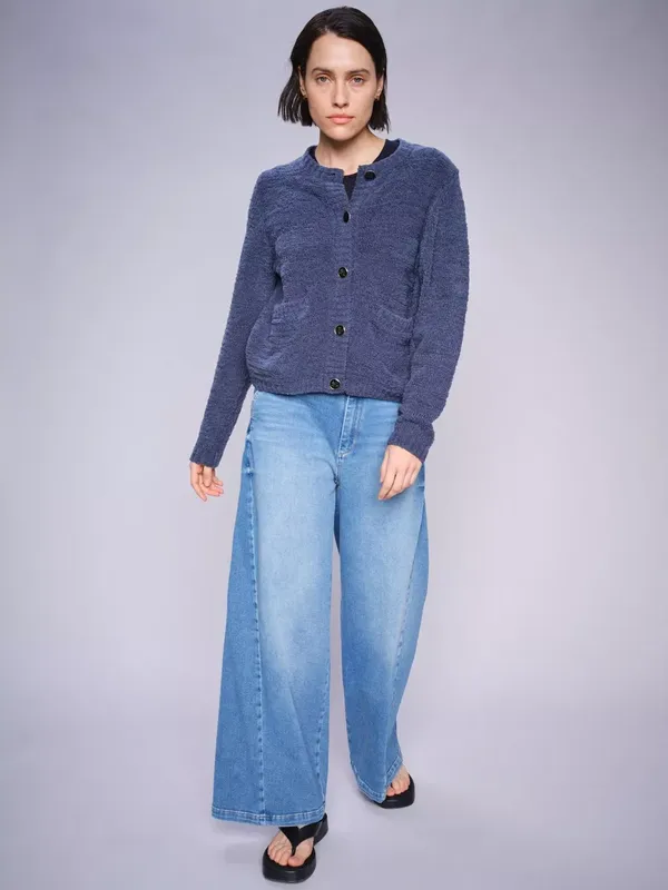 MOS MOSH Vincent Lyon Wide Leg Jeans, Mid Blue