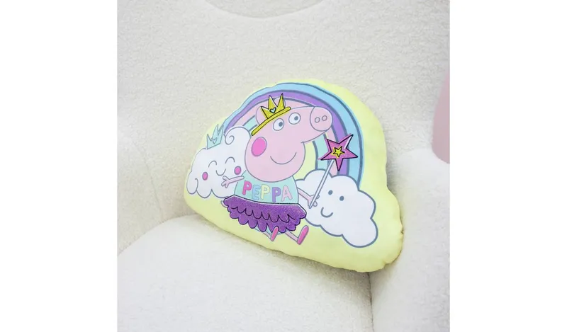 Peppa Pig Rainbow Shaped Kids Cushion - Yellow - 40x30cm