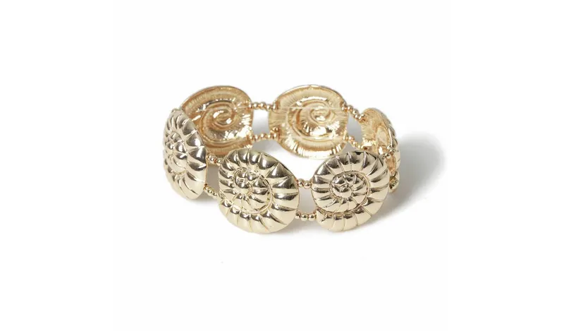 Freedom Gold Tone Shell Stretch Bracelet