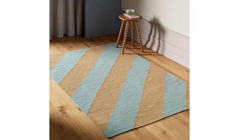 Habitat Diagonal Stripe Blue Rug