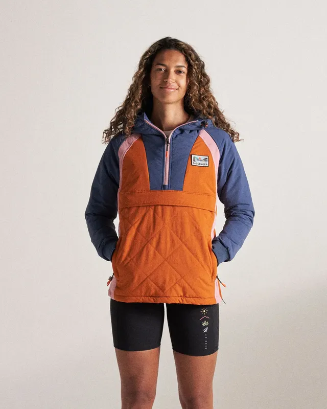 Passenger Clothing Ocean Insulated Anorak - Dark Denim/Sunset Orange