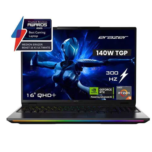 Medion Erazer Beast 16 X1 Ultimate RTX 5070Ti 16 Inch Laptop - AMD Ryzen 9 8940HX 32GB 1TB SSD