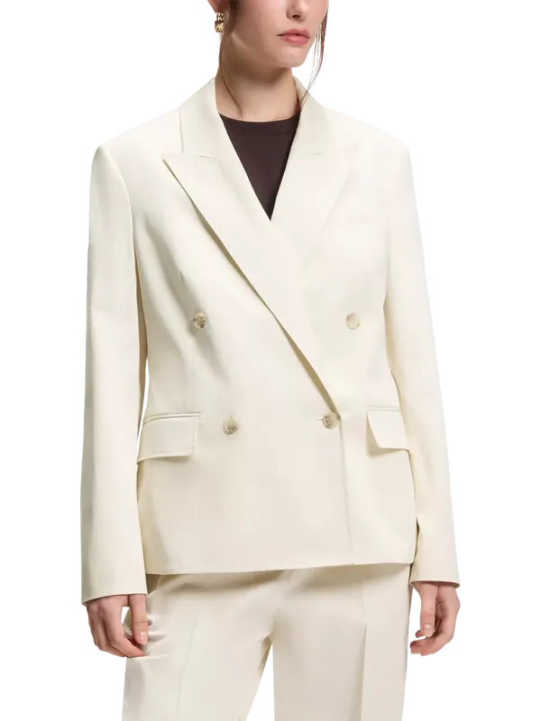 HUGO BOSS Jaleto Double Breasted Jacket, Open White