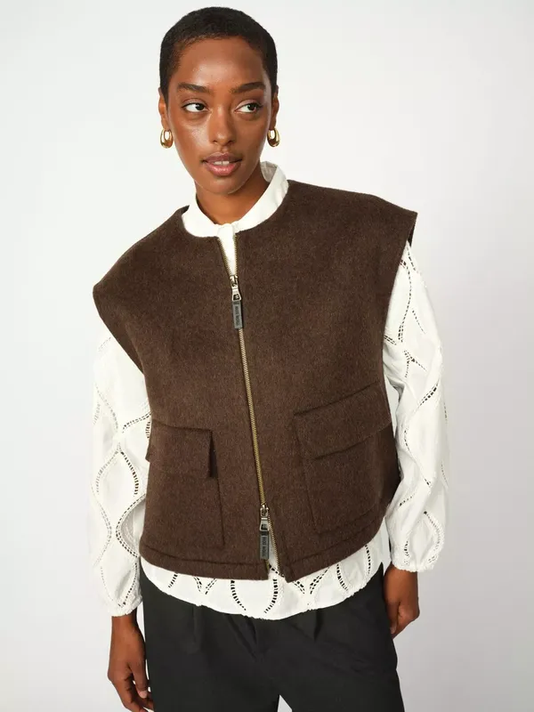 MOS MOSH Elise Loisa Wool Rich Gilet, Delicioso