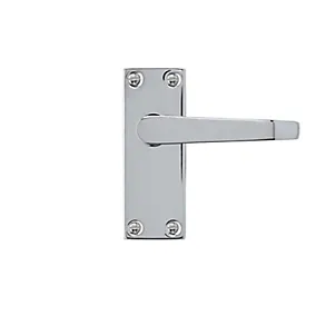 Colours Arsk Polished Chrome effect Steel Straight Latch Door handle (L)101mm