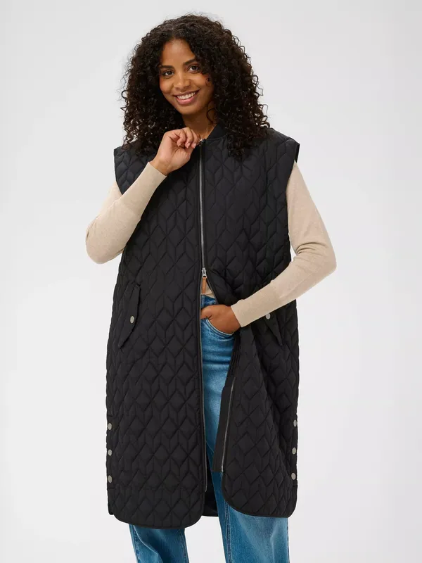 KAFFE Lelia Quilted Gilet, Deep Black