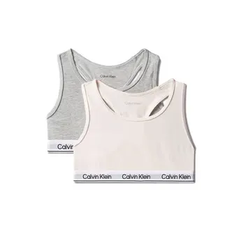 Calvin Klein Kids' Cotton Scoop Bralettes 2 Pack