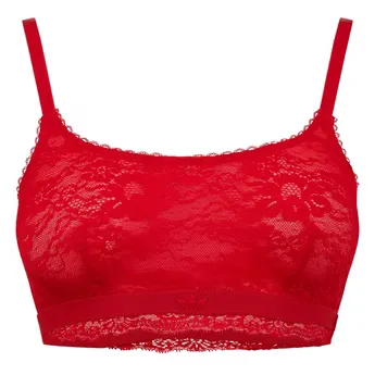 adidas Originals Lace Bralette With Rubber Sealed Logo Front