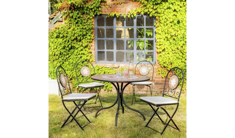 Argos Home Genoa 4 Seater Metal Patio Set - Black